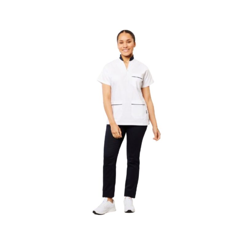 Túnica Sarja Estética Branco/Preto