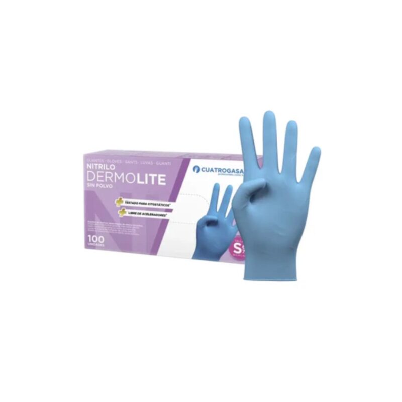 Luvas Nitrilo Dermolite sem pó - S (100 uni.)